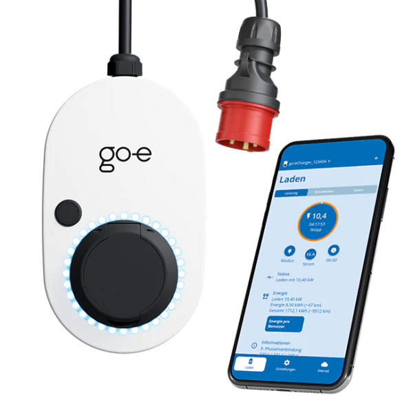 Stationary charging station go-e Charger Gemini Flex three-phase 22 kW | socket Type 2